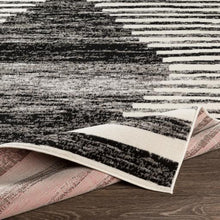 Load image into Gallery viewer, Black + White Diamond Rug